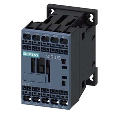 Siemens Relé De Contactor SIRIUS 3RH2 De 4 Polos, 3 NA + 1 NC, 10 A, Bobina 60 V Dc