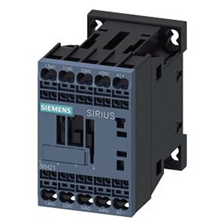 Siemens 3RH2 Series Contactor Relay, 24 V Dc Coil, 4-Pole, 10 A, 3NO + 1NC, 690 V Ac