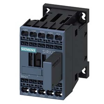 Siemens SIRIUS 3RH2 Hilfsschütz / 24 V DC Spule, 4 -polig 3 NO (Schließer) + 1 NC (Öffner), 690 V AC / 10 A