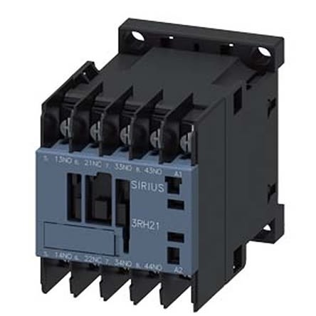 Siemens 3RH2 Series Contactor Relay, 100 V Ac Coil, 4-Pole, 10 A, 3NO + 1NC, 690 V Ac