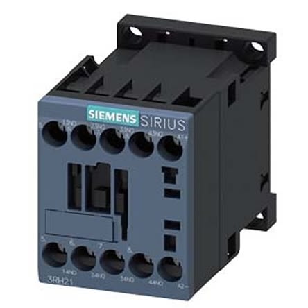 Siemens 3RH2 Series Contactor Relay, 24 V Dc Coil, 4-Pole, 10 A, 4NO, 690 V Ac