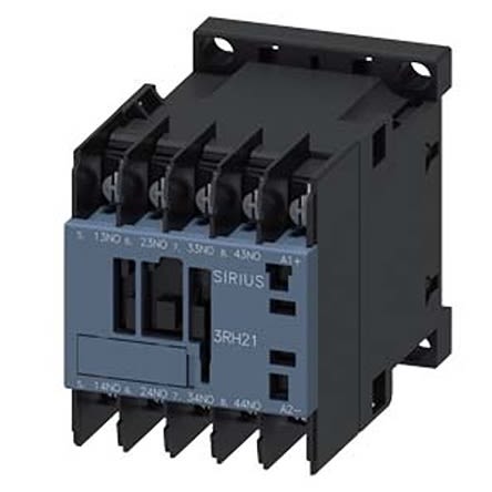 Siemens 3RH2 Series Contactor Relay, 125 V Dc Coil, 4-Pole, 10 A, 4NO, 690 V Ac