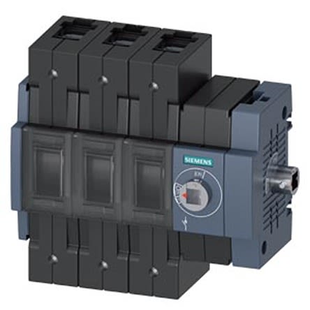 Siemens Interruptor Seccionador, 3, Corriente 160A, Potencia 110kW, IP00, IP20