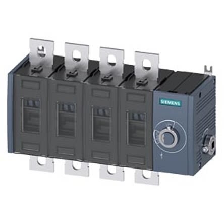 Siemens 4 Pole Fixed Switch Disconnector - 400A Maximum Current, 250kW Power Rating, IP00, IP20