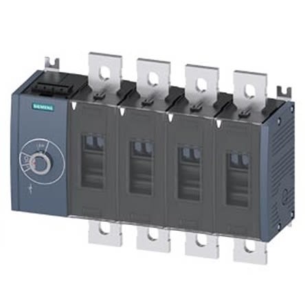 Siemens Interruptor Seccionador, 4, Corriente 500A, Potencia 355kW, IP00, IP20