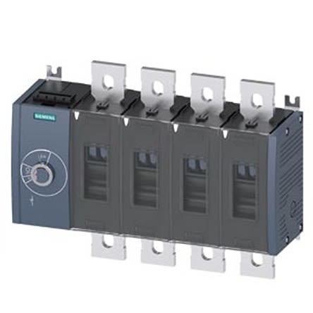 Siemens Interruptor Seccionador, 4, Corriente 800A, Potencia 560kW, IP00, IP20