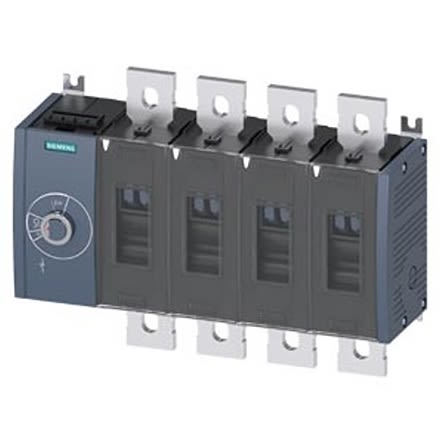 Siemens Interruptor Seccionador, 4, Corriente 1000A, Potencia 710kW, IP00, IP20