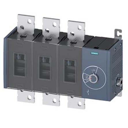Siemens Interruptor Seccionador, 3, Corriente 1250A, Potencia 900kW, IP00, IP20