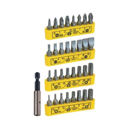 CK Schlitz, Sechskant, PHILLIPS®, TORX® Bitsatz, Legierungsstahl 1 Mm, 2 Mm, 3) Mm, 4,5 Mm, 4 Mm, 5,5 Mm, 5 Mm, 6 Mm, 7