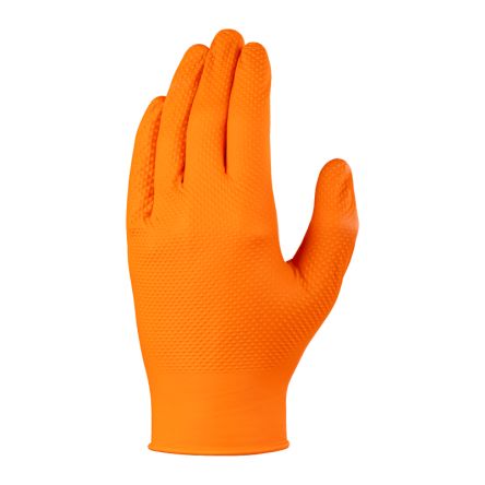 Skytec Chemikalien Einweghandschuhe Aus Nitril Puderfrei, Lebensmittelecht Orange, EN374 Größe 10, XL, 100 Stück