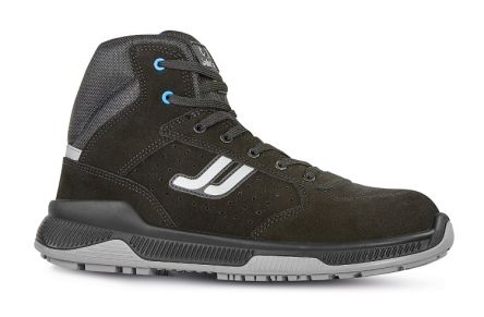 Jallatte J-energy Unisex Sicherheitshalbschuhe Schwarz, Grau, Mit Zehen-Schutzkappe EN20345 S1P, ESD-sicher, Größe 38 /