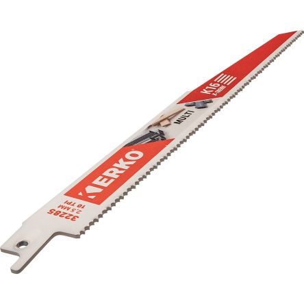 ERKO, 10 Teeth Per Inch Multiple Materials 228mm Cutting Length Reciprocating Saw Blade, Pack Of 25