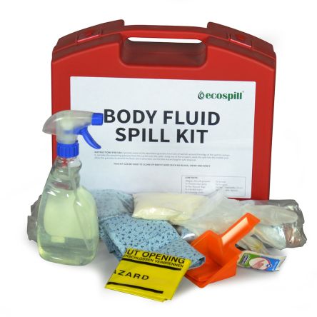 Ecospill Ltd Kit De Déversement Contient Alcohol Free Wipes, Aprons, Biohazard Disposal Bags, Disinfectant Spray, Gloves, Scoop,