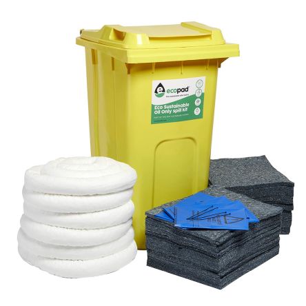 Ecospill Ltd Kit De Déversement Contient 1 X Instruction & Contents Sheet, 1 X Plastic Wheeled Bin, 4 X Disposal Bags &