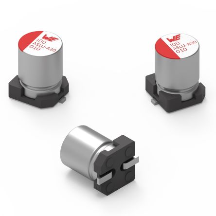 Wurth Elektronik Würth Elektronik, SMD Aluminium-Elektrolyt Aluminium-Polymer-Kondensator 22μF / 63V Dc