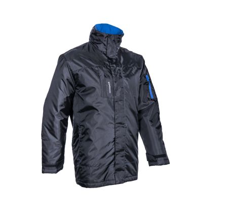 Coverguard 5PDA01 Black, Blue, Cold Resistant, Waterproof Jacket Parka, S