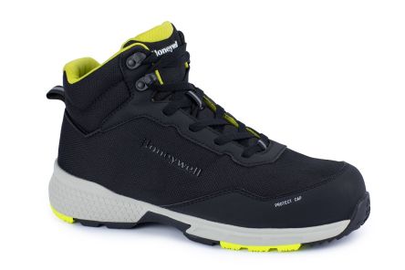 Honeywell Safety Starter Mid Black, Yellow Composite Toe Capped Unisex Safety Boots, UK 10.5, EU 45
