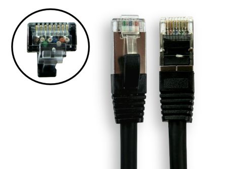 RS PRO Cat 8 Kabel Cat8, 1m, Schwarz Patchkabel, A RJ45 S/FTP Stecker, B RJ45, LSZH