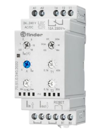 Finder NFC-Überwachungsrelais 0,8 → 1,1V Ac/dc Ein-phasig, 1-poliger Wechsler DIN-Schienen