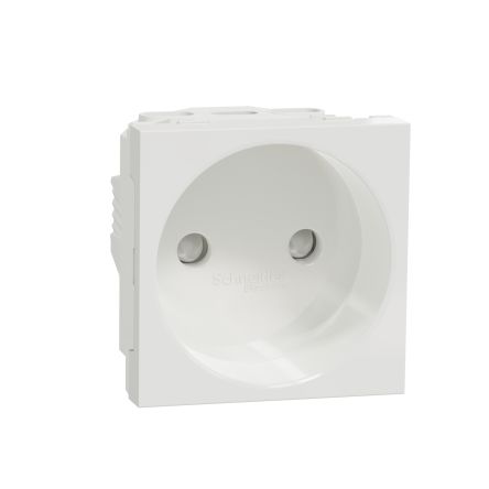 Schneider Electric Conector Hembra, Formato 2P, Orientación Recto, New Unica, Blanco, 250 V, 16A, IP4X