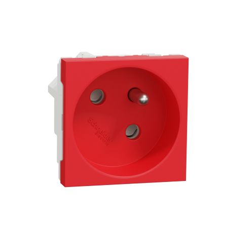 Schneider Electric Conector Hembra, Formato 2P+E, Orientación Recto, New Unica, Rojo, 250 V, 16A, IP3X