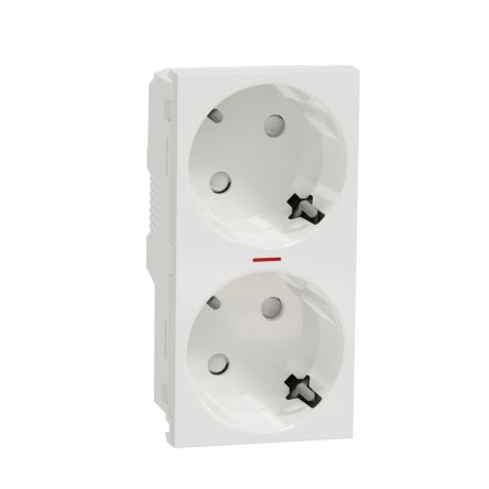 Schneider Electric, New Unica IP21D White Flush Mount 2P+E Socket Socket, Rated At 16A, 250 V