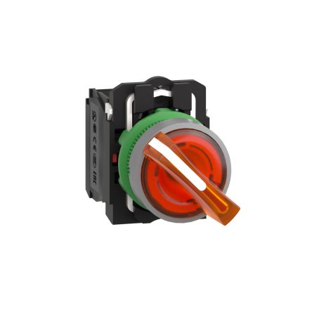 Schneider Electric Handle Selector Switch - (SPDT) 22mm Cutout Diameter, Illuminated 2 Positions