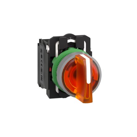 Schneider Electric Handle Selector Switch - (SPDT) 22mm Cutout Diameter, Illuminated 3 Positions