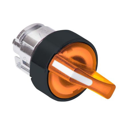 Schneider Electric Harmony XB5 Wählschalterkopf Beleuchtet Schwarz, Orange 2-Positionen 22mm Drehschalter