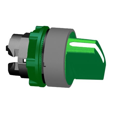 Schneider Electric Harmony XB5 Series 2 Position Selector Switch Head, 22mm Cutout, Green Handle