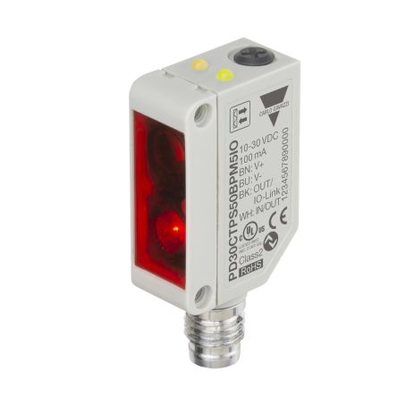 Carlo Gavazzi Rechteckig Optischer Sensor, Polarisiert Retro Reflektierend, Bereich 5000 Mm, PNP/NPN Ausgang, Stecker