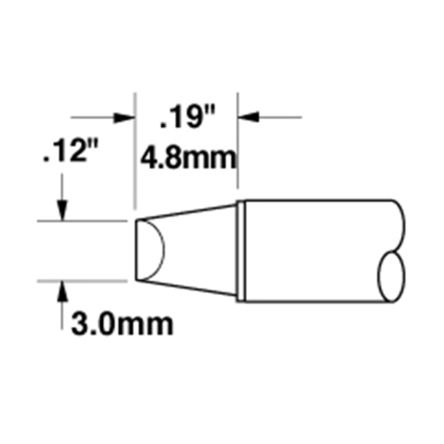 OK International / STTC-813 Lötspitze 3 Mm Flach 90° STTC Für Metcal MX-500, MX-5200 Und MX-5200 Serie Lötanlage