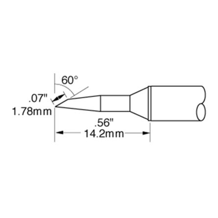 OK International / STTC-847 Lötspitze 1,78 Mm Angefast 70° STTC Für Metcal-Lötsysteme Der Serien MX-500, MX-5200 Und