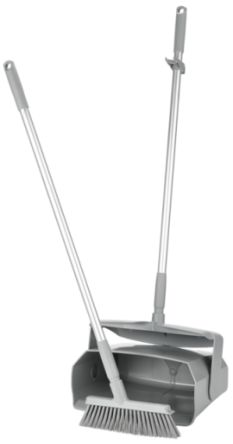 Vikan Grey Dustpan & Brush For Cleaning With Brush Included
