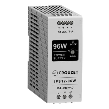 Crouzet 89452 DIN-Schienen Netzteil DIN-Schienen Netzteil 96W, 90 → 264V Ac, 12V Dc / 8A