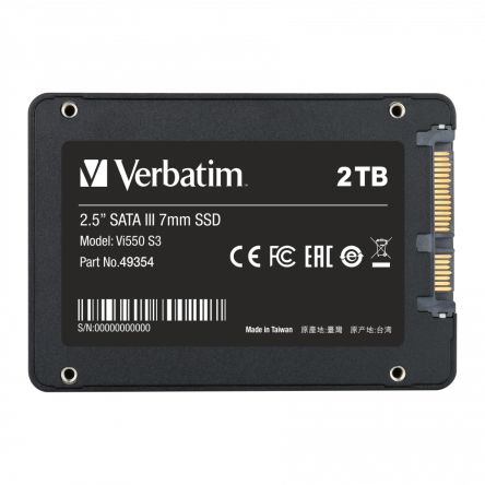 Verbatim Disque SSD 2 To Mises à Niveau D'ordinateurs De Bureau Et D'ordinateurs Portables SATA III Disque SSD Vi550 S3