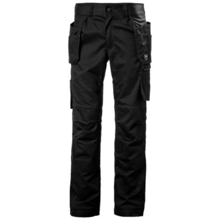 Helly Hansen Pantalones De Trabajo Para Hombre, Pierna 87cm, Negro, Ligero, Elástico, Algodón, Poliéster 77521 36plg 92cm