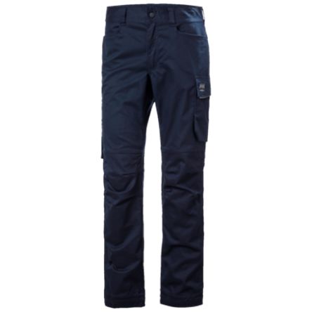 Helly Hansen Pantalones De Trabajo Para Hombre, Pierna 85cm, Azul Marino, Ligero, Elástico, Algodón, Poliéster 77523 33plg 84cm