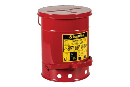Justrite Stahl Behälter Für ölhaltige Abfälle 20L Rot
