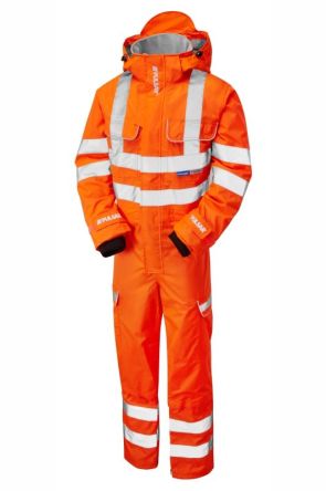 PULSAR Warnschutz-Overalls, S, Wiederverwendbar,, Orange, Wasserdicht