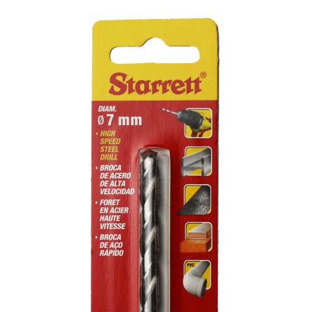 Starrett KBAR HSS Spiralbohrer 7mm X 109 Mm, Anschliffwinkel 130°