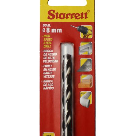 Starrett KBAR HSS Spiralbohrer 8mm X 117 Mm, Anschliffwinkel 130°