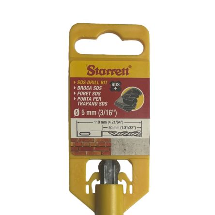 Starrett SDS Plus Carbidstahl SDS-Bohrer 5mm X 110 Mm, Anschliffwinkel 130°