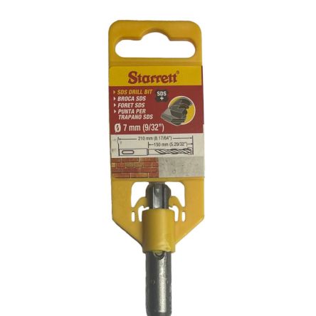 Starrett SDS Plus Carbidstahl SDS-Bohrer 7mm X 210 Mm, Anschliffwinkel 130°