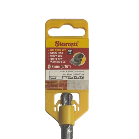 Starrett Punta SDS, Punta Al Carburo, Ø 8mm, Lunghezza 210 Mm