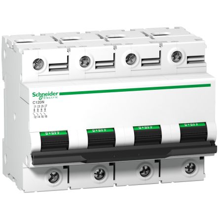 Schneider Electric A9N MCB Leitungsschutzschalter, 4-polig 125A 440V, Abschaltvermögen 10000 A Acti9