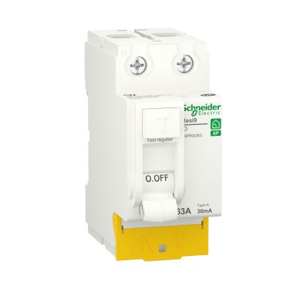 Schneider Electric R9PR RCCB, 2-polig, 63A, 30mA Typ A Resi9 230V Ac