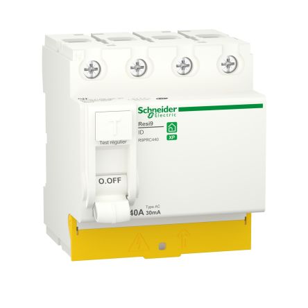 Schneider Electric R9PR RCCB, 4-polig, 40A, 30mA Typ AC Resi9 400V Ac