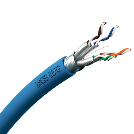 Schneider Electric Cable Ethernet Cat6a De Color Azul, Long. 500m, Funda De Polietileno (PE), Pirorretardante