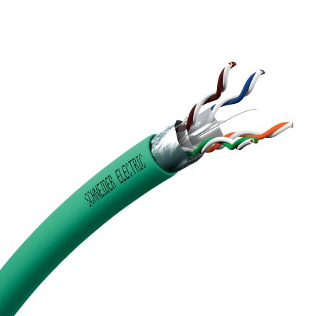 Schneider Electric Câble Ethernet Catégorie 6a, Bleu, 500m PE Sans Terminaison, Retardant à La Flamme